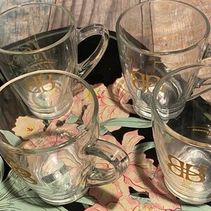 Bailey’s  Glass Mug Set with Gold Accents